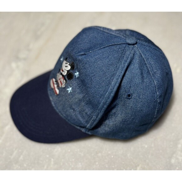 Mickey Mouse USA Flag Patriotic America Denim Jean Hat Cap One Size - Picture 2 of 5